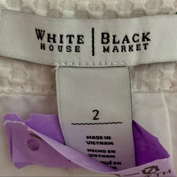 WHBM White Textured Shift Shape Dress Size 2 - Picture 7 of 7